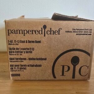 Pampered Chef 100090 Cool & Serve Bowl 1-qt White Square New In Box